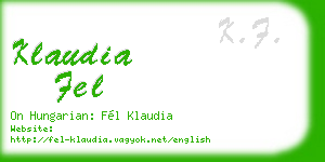 klaudia fel business card
